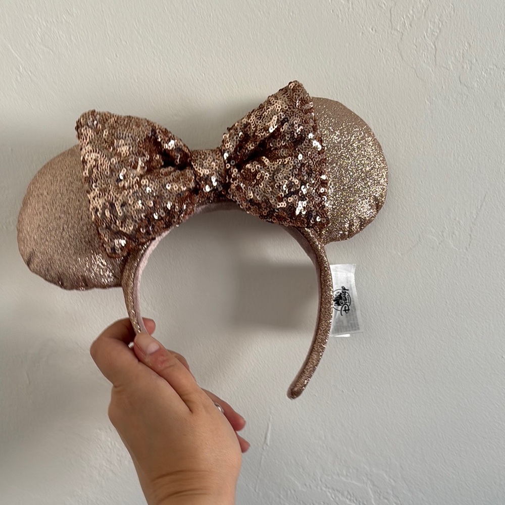 Rose gold Sequin Bow earband